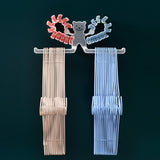Storage Hook Rack Multipurpose Strong Bearing Capacity Waterproof Punch Free Towel Rack Holder for Home Grey - Rear View