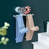 Storage Hook Rack Multipurpose Strong Bearing Capacity Waterproof Punch Free Towel Rack Holder for Home Grey - Close-Up Angle