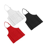 3Pcs Children Aprons Baking DIY Kids Aprons with Pockets for Boys Girls Aged 3‑6 White Red Black M Size 56cm Length - Side View
