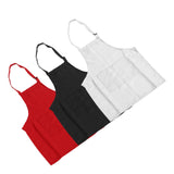 3Pcs Children Aprons Baking DIY Kids Aprons with Pockets for Boys Girls Aged 3‑6 White Red Black M Size 56cm Length - Top-Down View