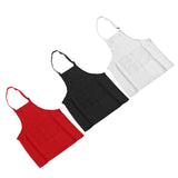 3Pcs Children Aprons Baking DIY Kids Aprons with Pockets for Boys Girls Aged 3‑6 White Red Black M Size 56cm Length
