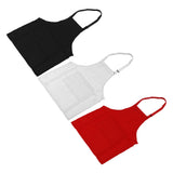 3Pcs Children Aprons Baking DIY Kids Aprons with Pockets for Boys Girls Aged 3‑6 White Red Black M Size 56cm Length - Low Angle