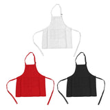 3Pcs Children Aprons Baking DIY Kids Aprons with Pockets for Boys Girls Aged 3‑6 White Red Black M Size 56cm Length