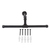 Wall Mount Clothes Rack Floating Iron Pipe Coat Hat Rack Multifunctional Clothing Hanger Black - Side View