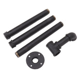 Wall Mount Clothes Rack Floating Iron Pipe Coat Hat Rack Multifunctional Clothing Hanger Black - Top-Down View