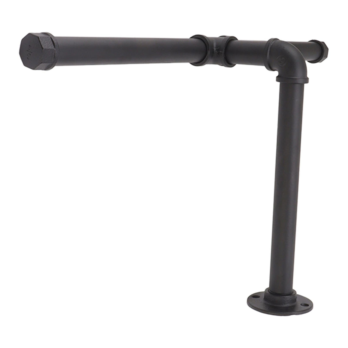 Wall Mount Clothes Rack Floating Iron Pipe Coat Hat Rack Multifunctional Clothing Hanger Black