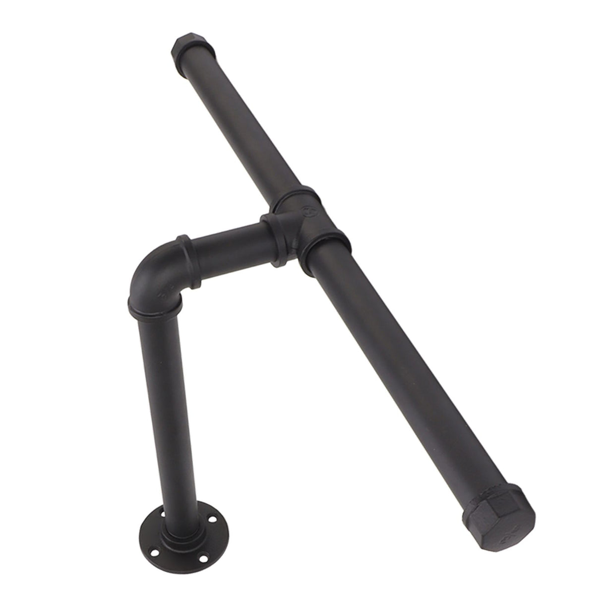 Wall Mount Clothes Rack Floating Iron Pipe Coat Hat Rack Multifunctional Clothing Hanger Black