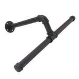 Wall Mount Clothes Rack Floating Iron Pipe Coat Hat Rack Multifunctional Clothing Hanger Black