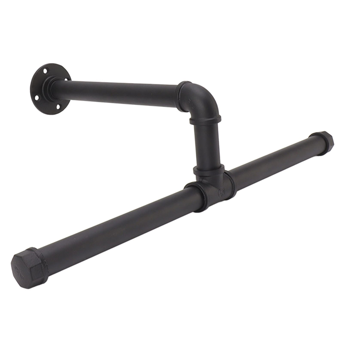 Wall Mount Clothes Rack Floating Iron Pipe Coat Hat Rack Multifunctional Clothing Hanger Black