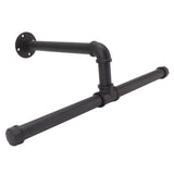 Wall Mount Clothes Rack Floating Iron Pipe Coat Hat Rack Multifunctional Clothing Hanger Black - Extra Image
