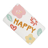 Bath Mat Cute Cartoon Soft Slip Resistance Highly Absorbent Bath Rug for Bathroom Bedroom Kitchen White - Front View
