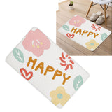 Bath Mat Cute Cartoon Soft Slip Resistance Highly Absorbent Bath Rug for Bathroom Bedroom Kitchen White - 45-Degree Angle