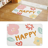 Bath Mat Cute Cartoon Soft Slip Resistance Highly Absorbent Bath Rug for Bathroom Bedroom Kitchen White - Rear View