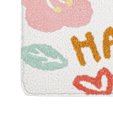 Bath Mat Cute Cartoon Soft Slip Resistance Highly Absorbent Bath Rug for Bathroom Bedroom Kitchen White