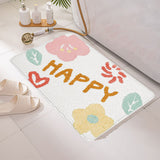 Bath Mat Cute Cartoon Soft Slip Resistance Highly Absorbent Bath Rug for Bathroom Bedroom Kitchen White - Extra Image