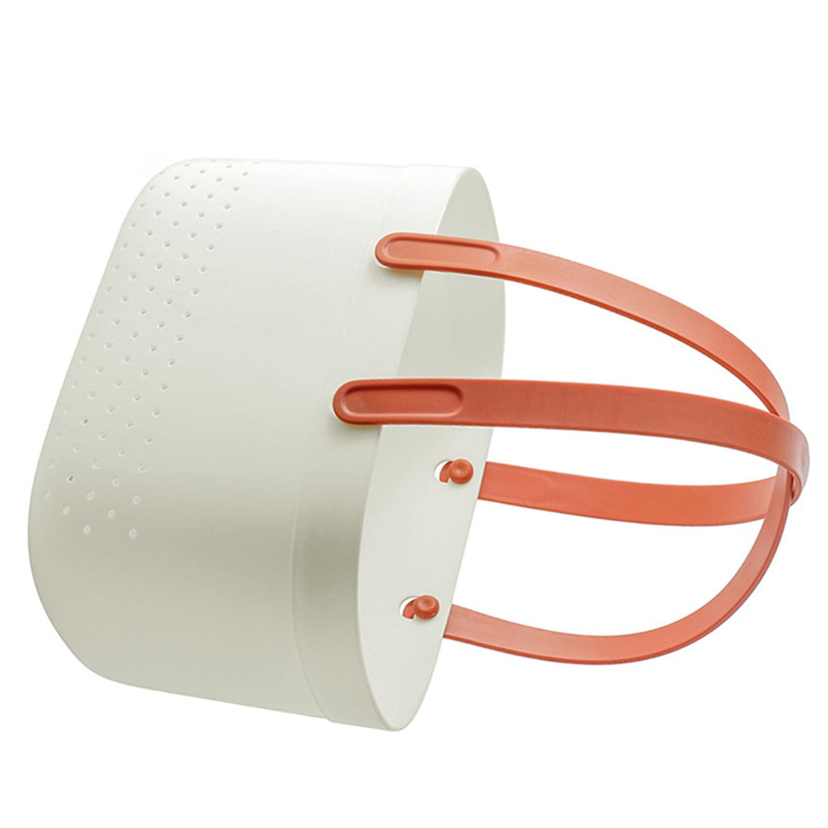 Portable Shower Basket with Ventilation Holes Large Capacity Plastic Portable Storage Basket with Handles for Bathroom White