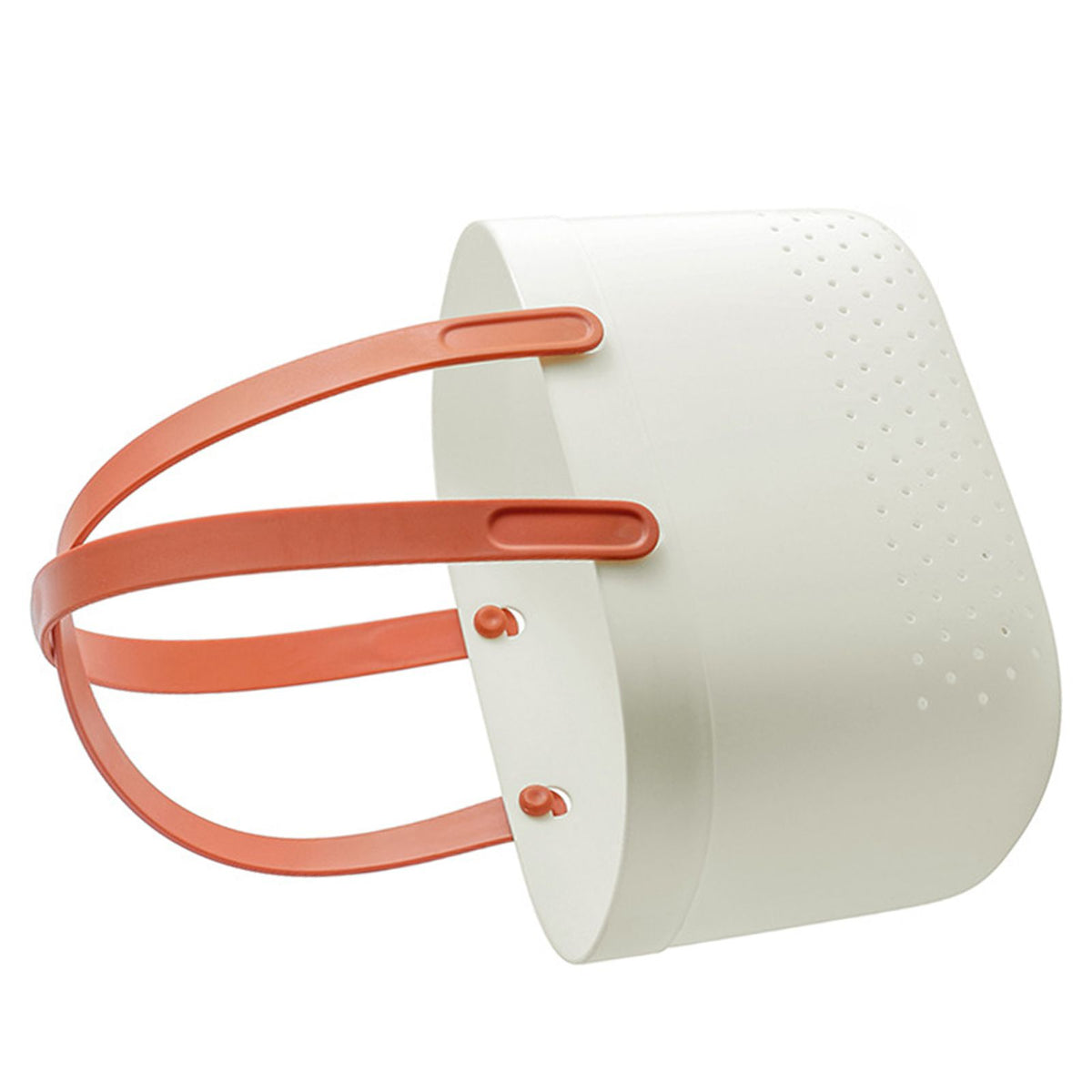 Portable Shower Basket with Ventilation Holes Large Capacity Plastic Portable Storage Basket with Handles for Bathroom White