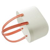 Portable Shower Basket with Ventilation Holes Large Capacity Plastic Portable Storage Basket with Handles for Bathroom White