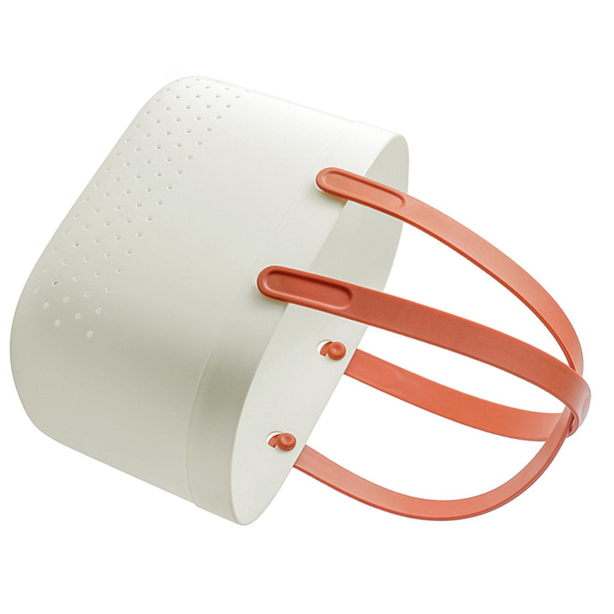 Portable Shower Basket with Ventilation Holes Large Capacity Plastic Portable Storage Basket with Handles for Bathroom White