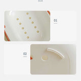 Portable Shower Basket with Ventilation Holes Large Capacity Plastic Portable Storage Basket with Handles for Bathroom White