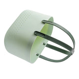Portable Shower Basket with Ventilation Holes Large Capacity Plastic Portable Storage Basket with Handles for Bathroom Green - Side View