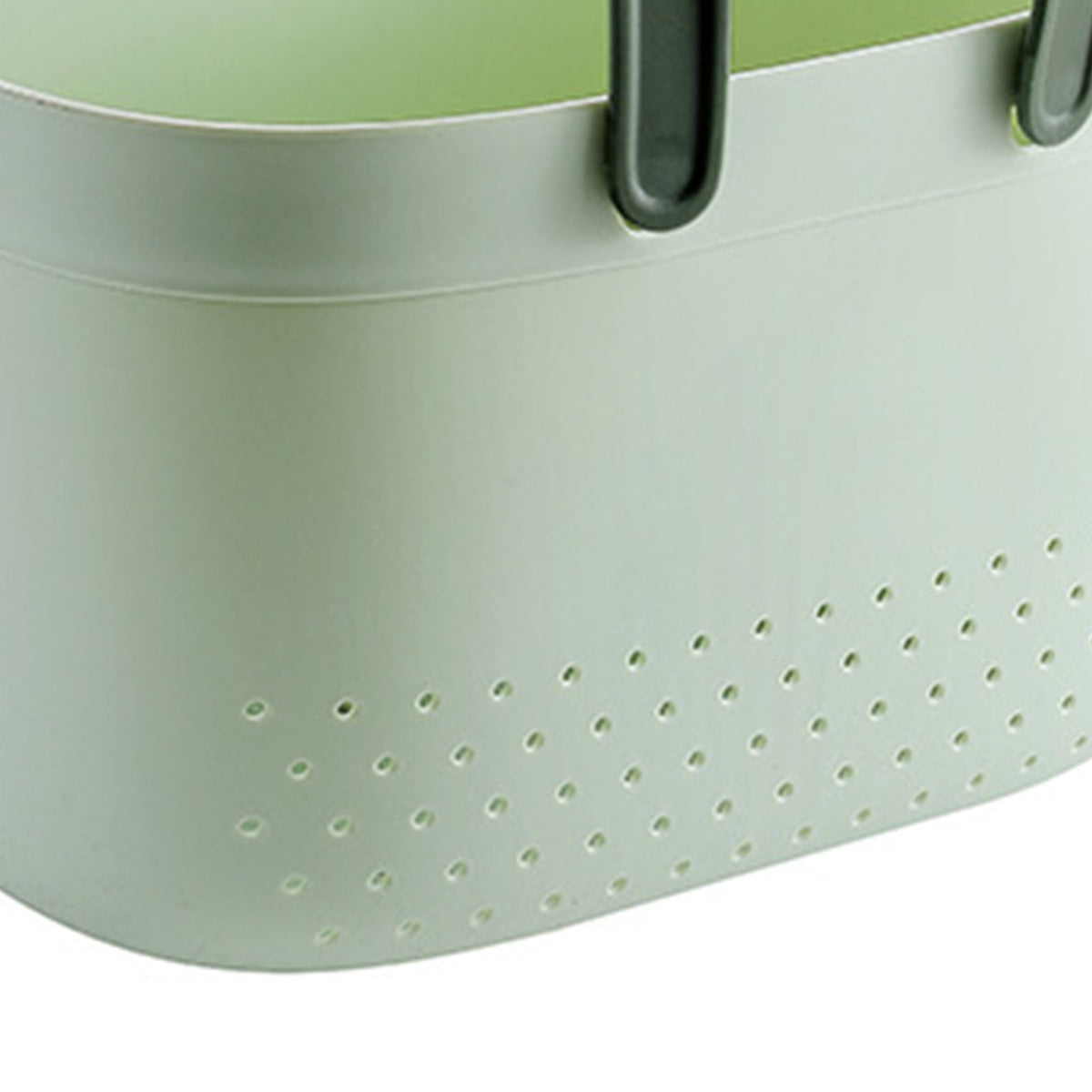 Portable Shower Basket with Ventilation Holes Large Capacity Plastic Portable Storage Basket with Handles for Bathroom Green