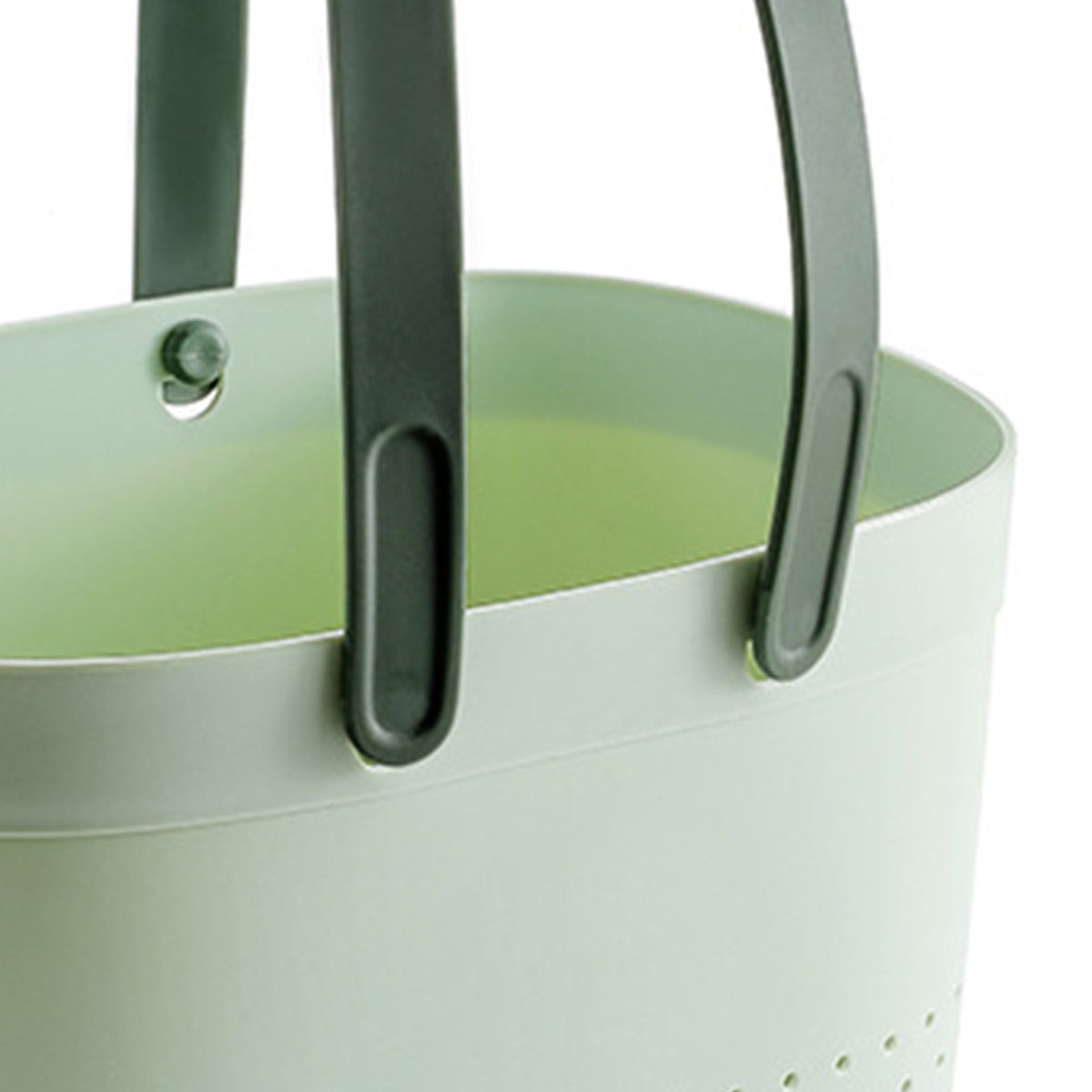 Portable Shower Basket with Ventilation Holes Large Capacity Plastic Portable Storage Basket with Handles for Bathroom Green
