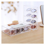 Glasses Storage Box 4 Layers Stackable Transparent Sunglasses Display Organizer for Office Bedroom - Top-Down View