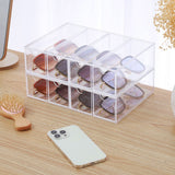 Glasses Storage Box 4 Layers Stackable Transparent Sunglasses Display Organizer for Office Bedroom - Extra Image