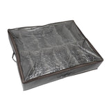 Under Bed Shoe Storage Organizer Drawer Foldable Fabric Container Box Closet with Cover Clear Window Gray Brushed
