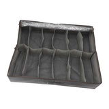 Under Bed Shoe Storage Organizer Drawer Foldable Fabric Container Box Closet with Cover Clear Window Gray Brushed - Close-Up Angle