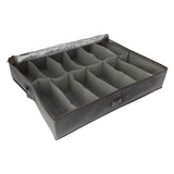 Under Bed Shoe Storage Organizer Drawer Foldable Fabric Container Box Closet with Cover Clear Window Gray Brushed - Extra Image