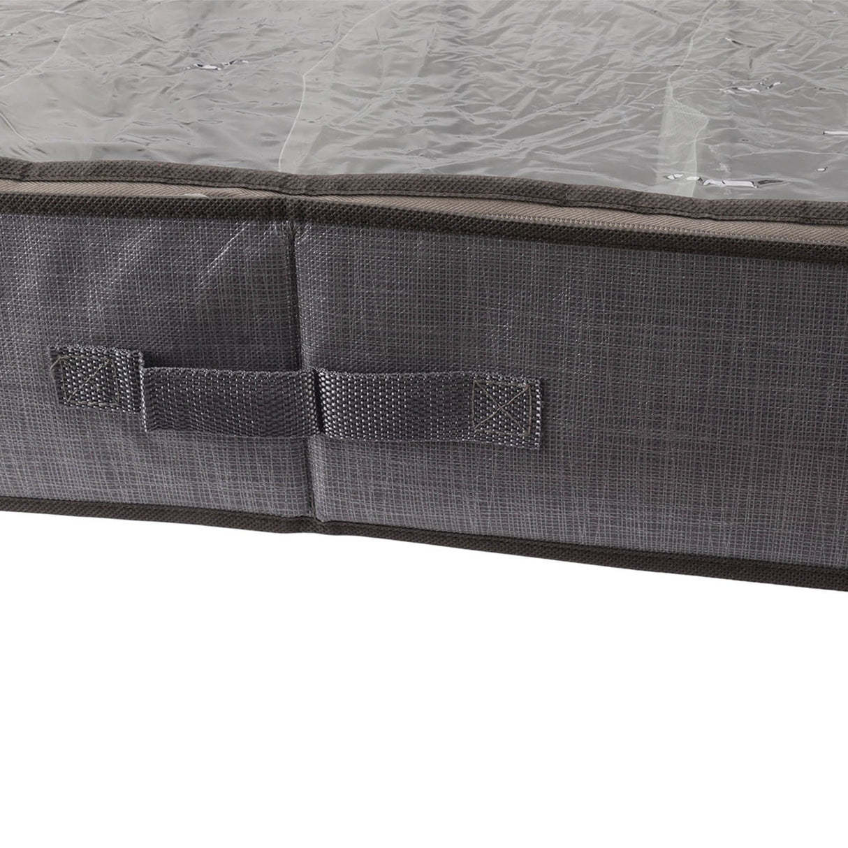 Under Bed Shoe Storage Organizer Drawer Foldable Fabric Container Box Closet with Cover Clear Window Gray Brushed