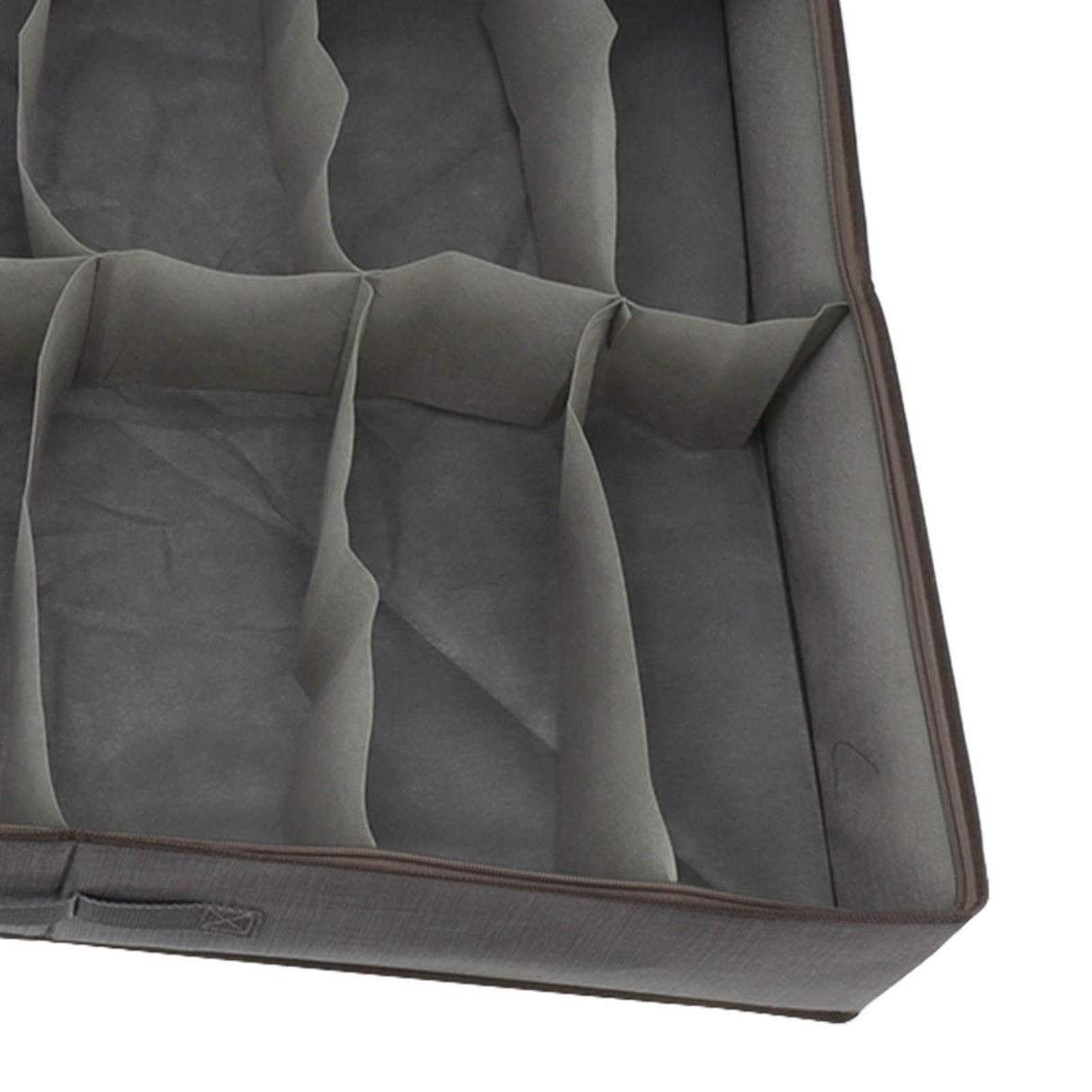 Under Bed Shoe Storage Organizer Drawer Foldable Fabric Container Box Closet with Cover Clear Window Gray Brushed