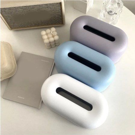 Nordic Ins Plastic Tissue Box Simple Paper Holder Dispenser Home Storage Case for Home Dormitory Bedroom Coffee Table Restaurant Warm White