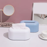 Nordic Ins Plastic Tissue Box Simple Paper Holder Dispenser Home Storage Case for Home Dormitory Bedroom Coffee Table Restaurant Sky Blue