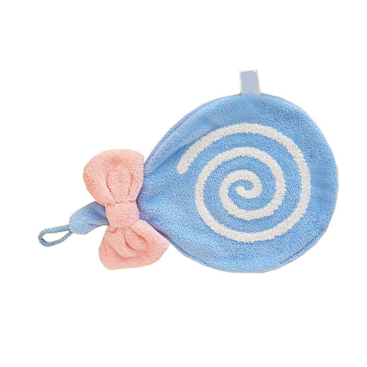 Cute Kids Hand Towel Thickened Soft Coral Velvet Absorbent Hand Towel with Hanging Loop for Bathroom Kitchen Blue