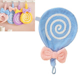 Cute Kids Hand Towel Thickened Soft Coral Velvet Absorbent Hand Towel with Hanging Loop for Bathroom Kitchen Blue - 45-Degree Angle