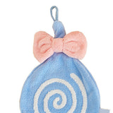 Cute Kids Hand Towel Thickened Soft Coral Velvet Absorbent Hand Towel with Hanging Loop for Bathroom Kitchen Blue