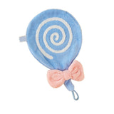 Cute Kids Hand Towel Thickened Soft Coral Velvet Absorbent Hand Towel with Hanging Loop for Bathroom Kitchen Blue - Extra Image