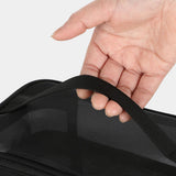Double Layer Cosmetic Bag Easy Classification Large Capacity Mesh Cosmetic Bag with Sturdy Handle for Travel Black Double Layer - Extra Image
