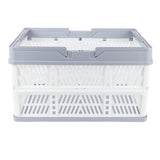Collapsible Baskets with Handles PP Waterproof Collapsible Storage Crates for Home Kitchen Bedroom Office White Large Size