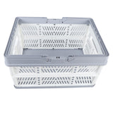 Collapsible Baskets with Handles PP Waterproof Collapsible Storage Crates for Home Kitchen Bedroom Office White Large Size
