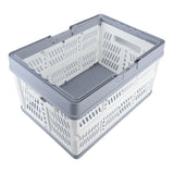 Collapsible Baskets with Handles PP Waterproof Collapsible Storage Crates for Home Kitchen Bedroom Office White Large Size