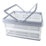 Collapsible Baskets with Handles PP Waterproof Collapsible Storage Crates for Home Kitchen Bedroom Office White Large Size