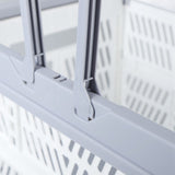 Collapsible Baskets with Handles PP Waterproof Collapsible Storage Crates for Home Kitchen Bedroom Office White Large Size