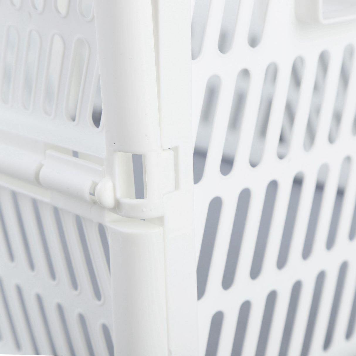 Collapsible Baskets with Handles PP Waterproof Collapsible Storage Crates for Home Kitchen Bedroom Office White Large Size