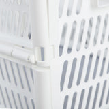 Collapsible Baskets with Handles PP Waterproof Collapsible Storage Crates for Home Kitchen Bedroom Office White Large Size