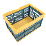 Collapsible Baskets with Handles PP Waterproof Collapsible Storage Crates for Home Kitchen Bedroom Office Yellow Green Large Size