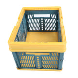 Collapsible Baskets with Handles PP Waterproof Collapsible Storage Crates for Home Kitchen Bedroom Office Yellow Green Large Size
